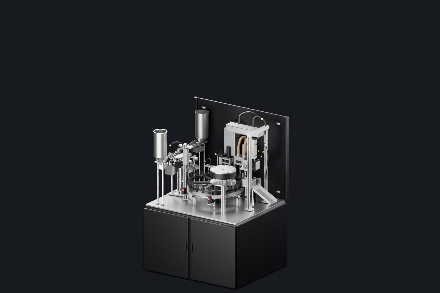 Blender reconstruction of Apollo’s rotary platform with separated functional assemblies
