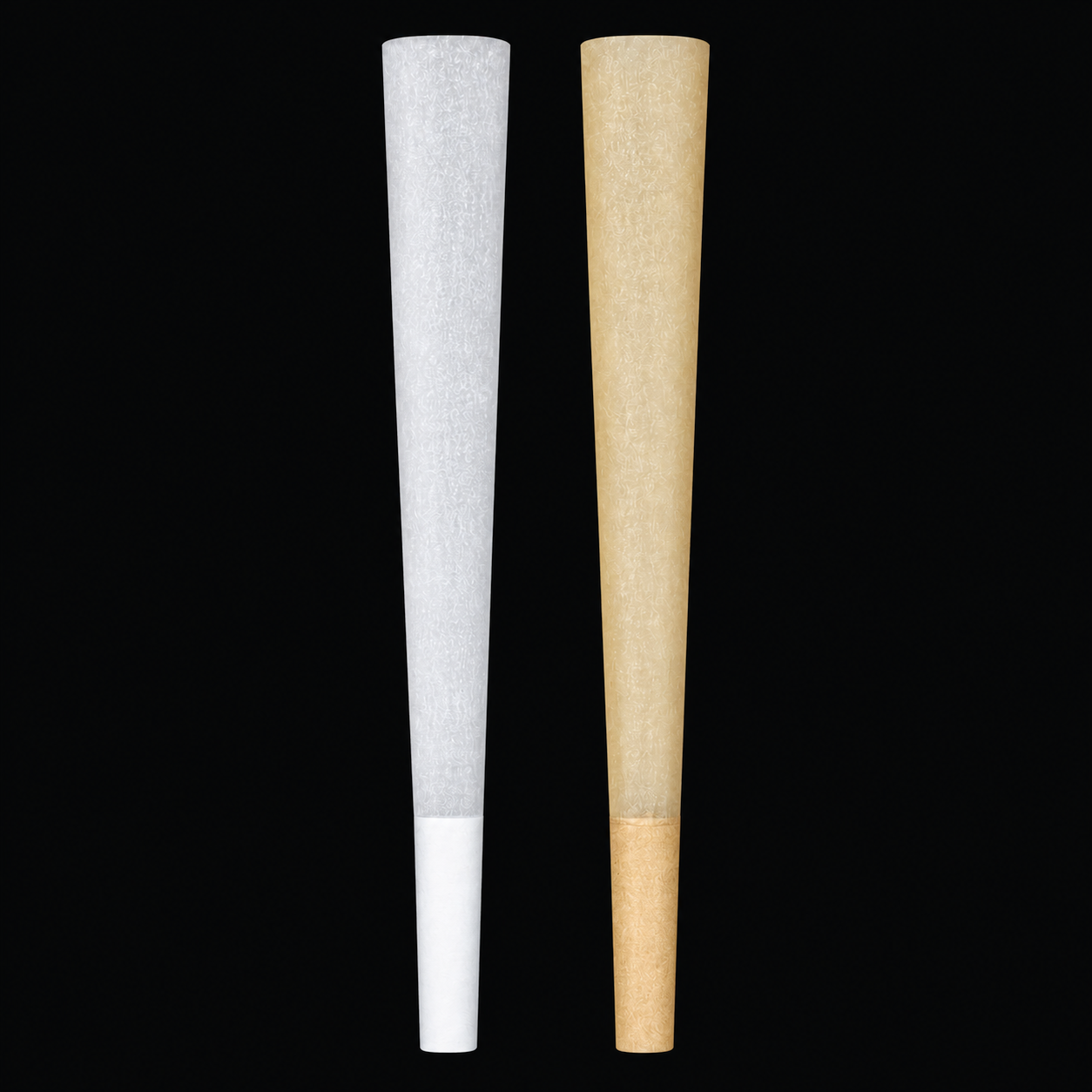 White and natural paper Futurola cone formats